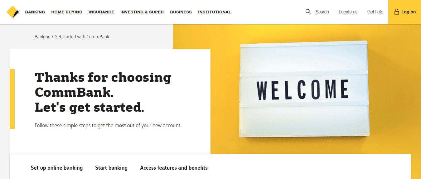 CommBank Card activation